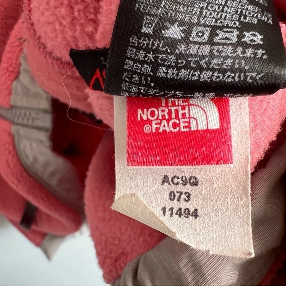 The North Face Zip Front Fleece Jacket Tea Rose Pink/Coral & Gray Girls' Size XL